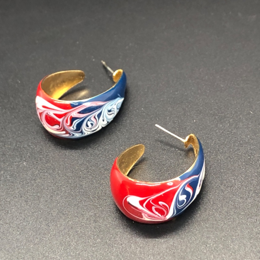 Patriotic Red, White & Blue Pierced Earrings ***NO EARRING BACKS*** USA Spirit